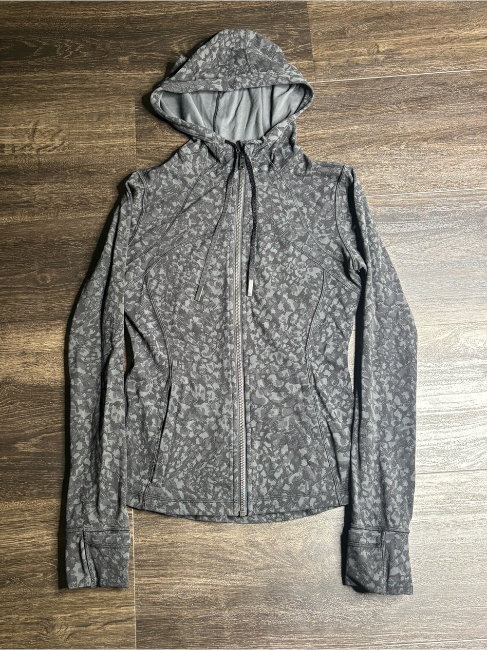 Lululemon Hooded Define Jacket Luminesce Splatter White Black Size 6